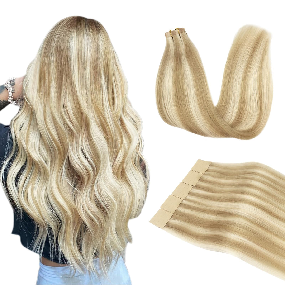 DOORES Tape in Hair Extensions 100g pack front view