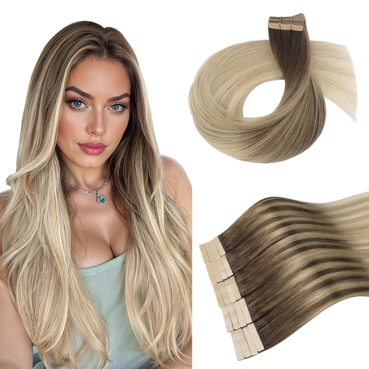 DOORES Tape in Hair Extensions 100g pack front view