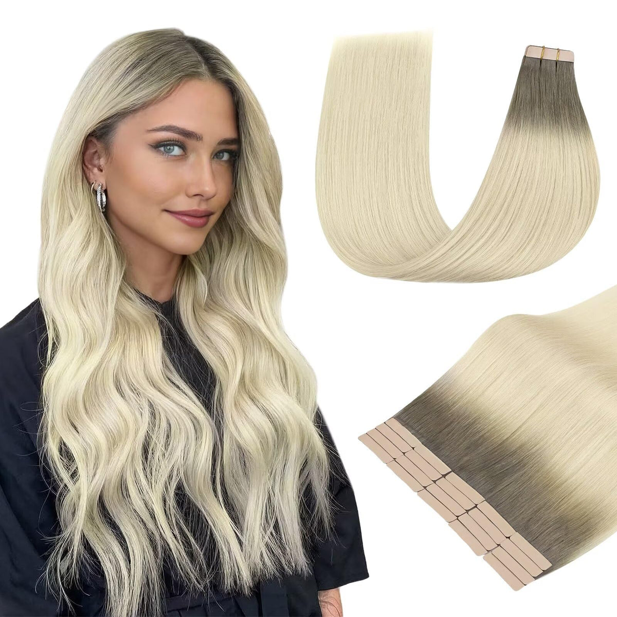 DOORES Tape in Hair Extensions 100g pack front view