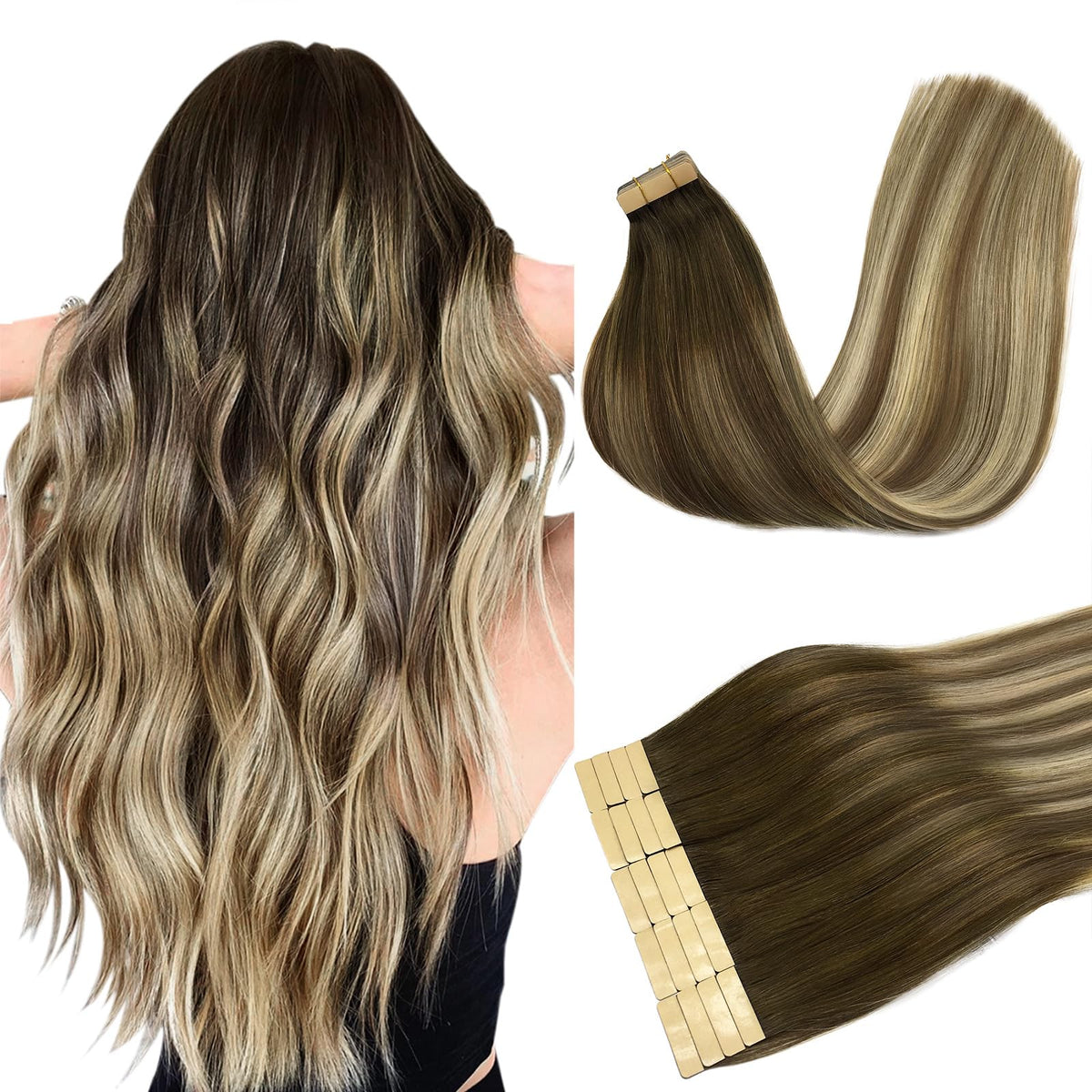 DOORES Tape in Hair Extensions 100g pack front view