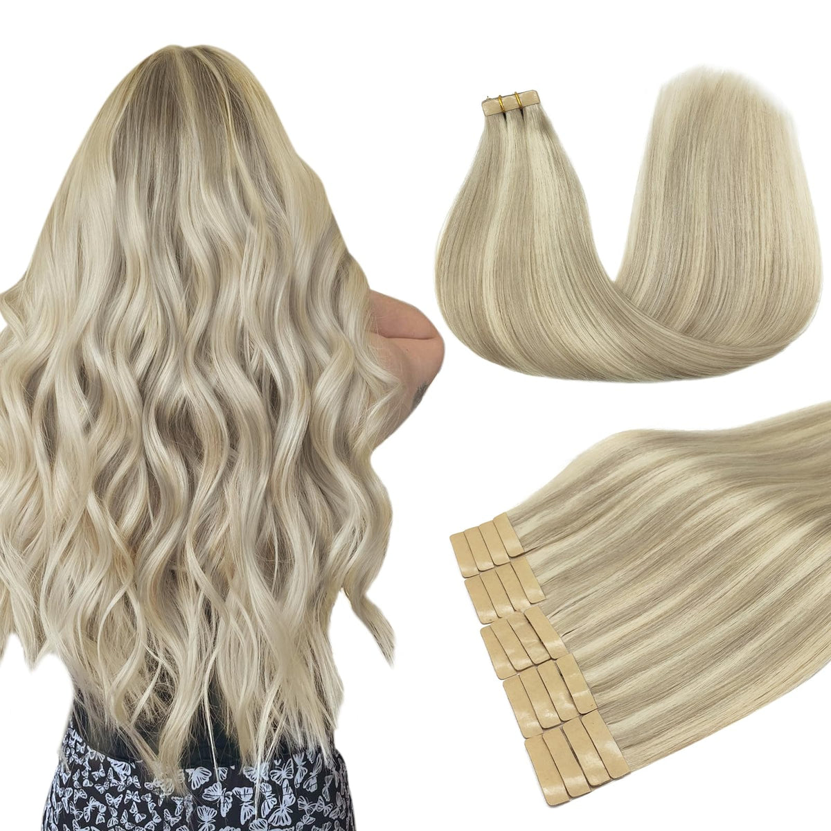 DOORES Tape in Hair Extensions 100g pack front view