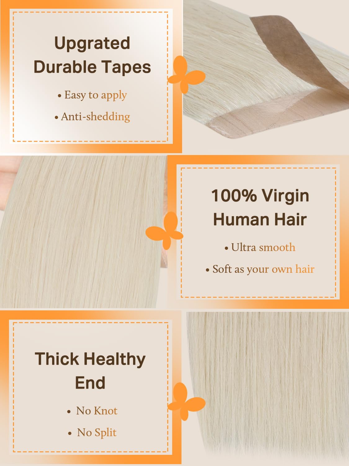 DOORES Tape In Hair Extensions 100g packaging