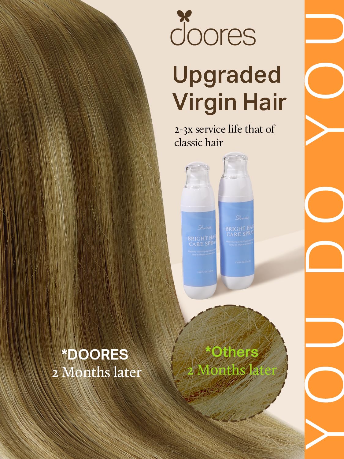 DOORES Tape in Hair Extensions 100g showing colour options