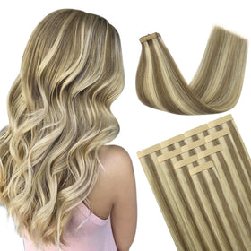 DOORES Tape in Hair Extensions 10pcs pack front view