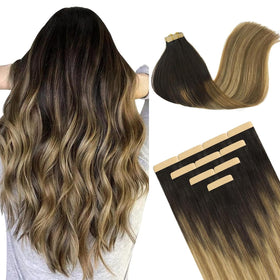 DOORES Tape in Hair Extensions 10pcs pack front view