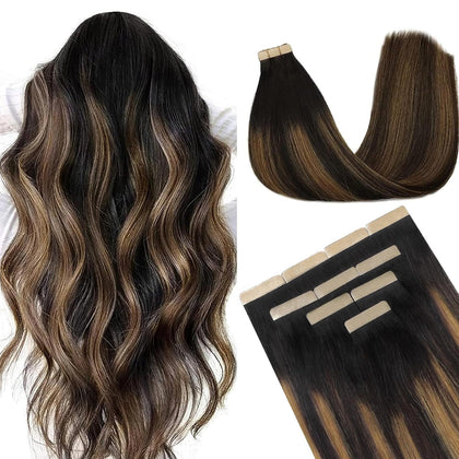 DOORES Tape in Hair Extensions 10pcs pack front view