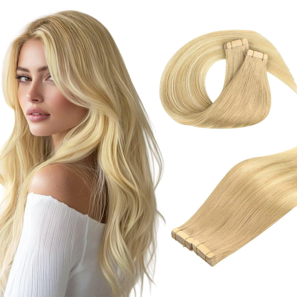 DOORES Tape in Hair Extensions 110g front view