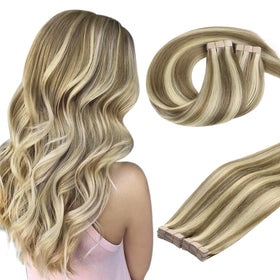 DOORES Tape in Hair Extensions 150g front view