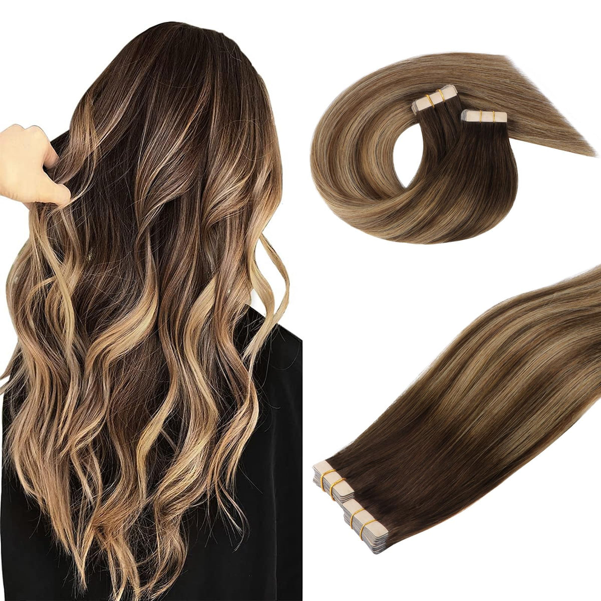 DOORES Tape In Hair Extensions 160g front view
