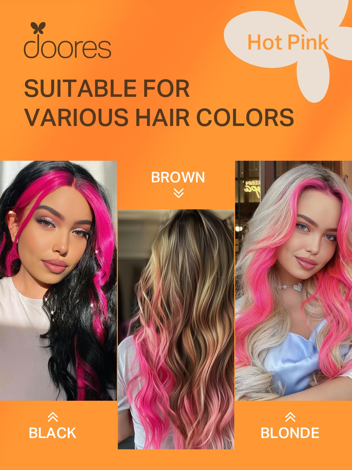 DOORES Tape In Hair Extensions 18 inch length example