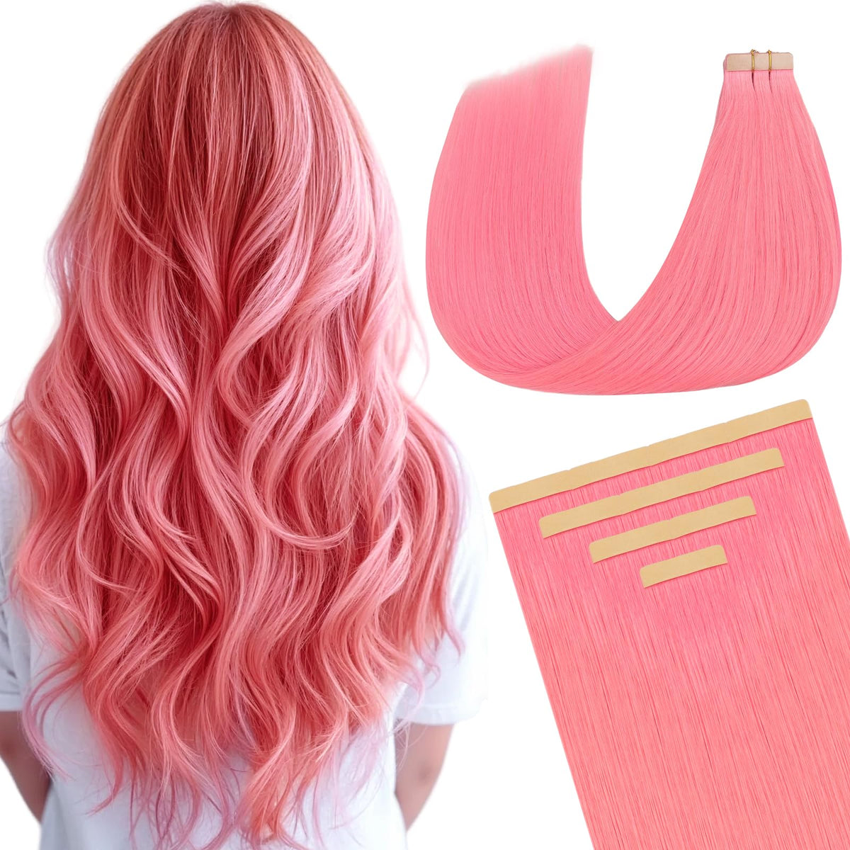 DOORES Tape In Hair Extensions 20pcs 18" front view