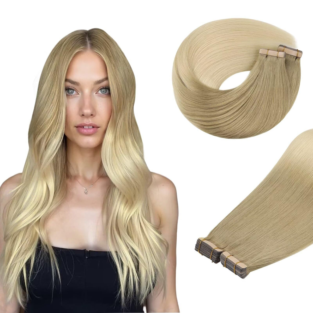 DOORES Tape in Hair Extensions 20pcs pack front view