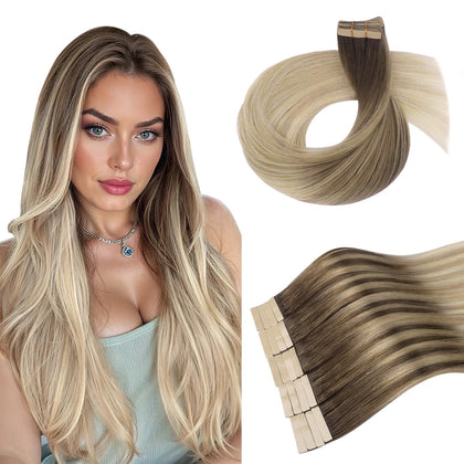 DOORES Tape in Hair Extensions 20pcs pack front view