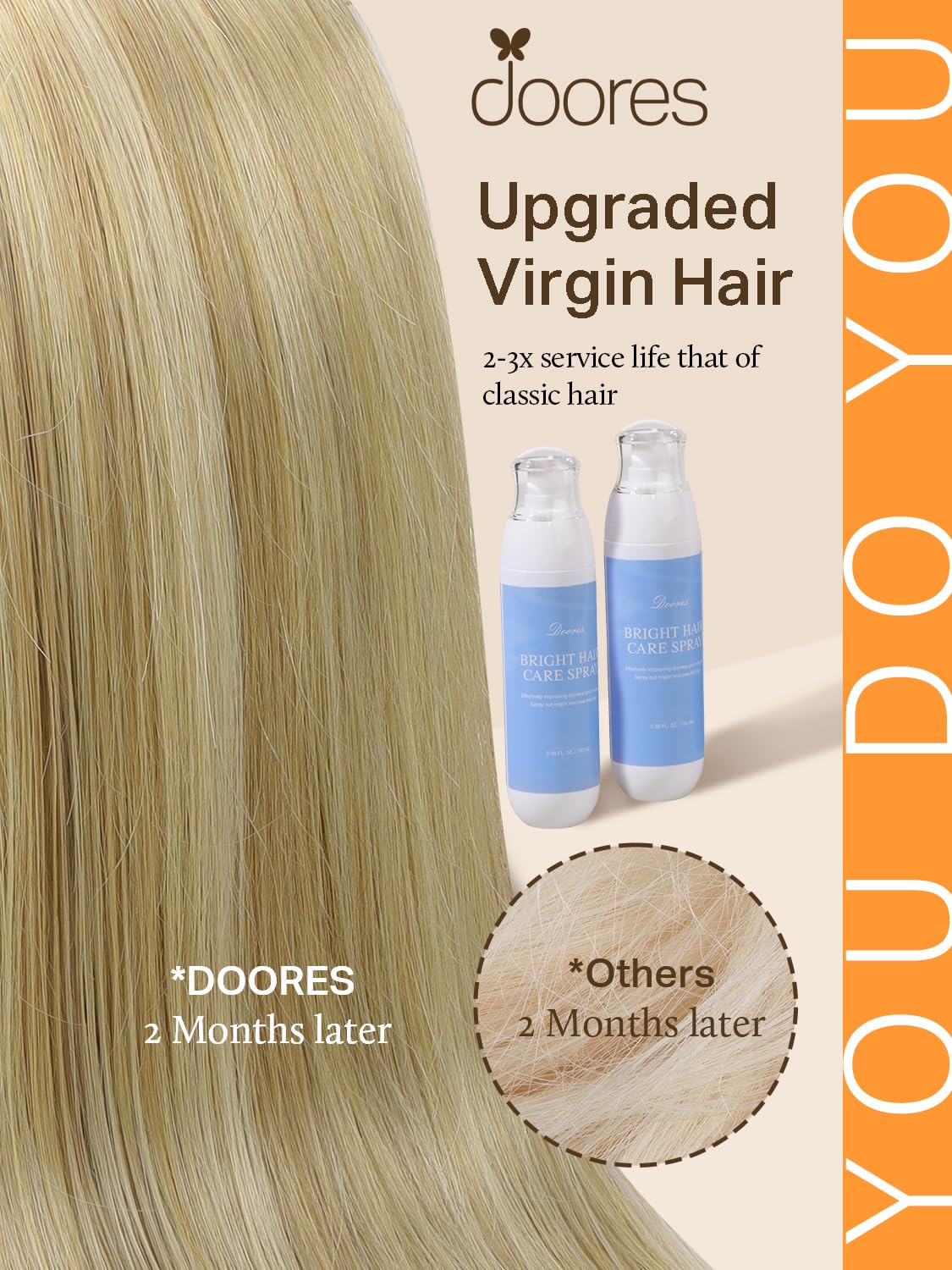 DOORES Tape in Hair Extensions 40 pieces pack