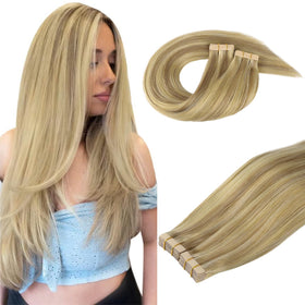 DOORES Tape in Hair Extensions 40pcs pack front view