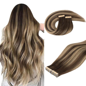 DOORES Tape in Hair Extensions 40pcs pack front view