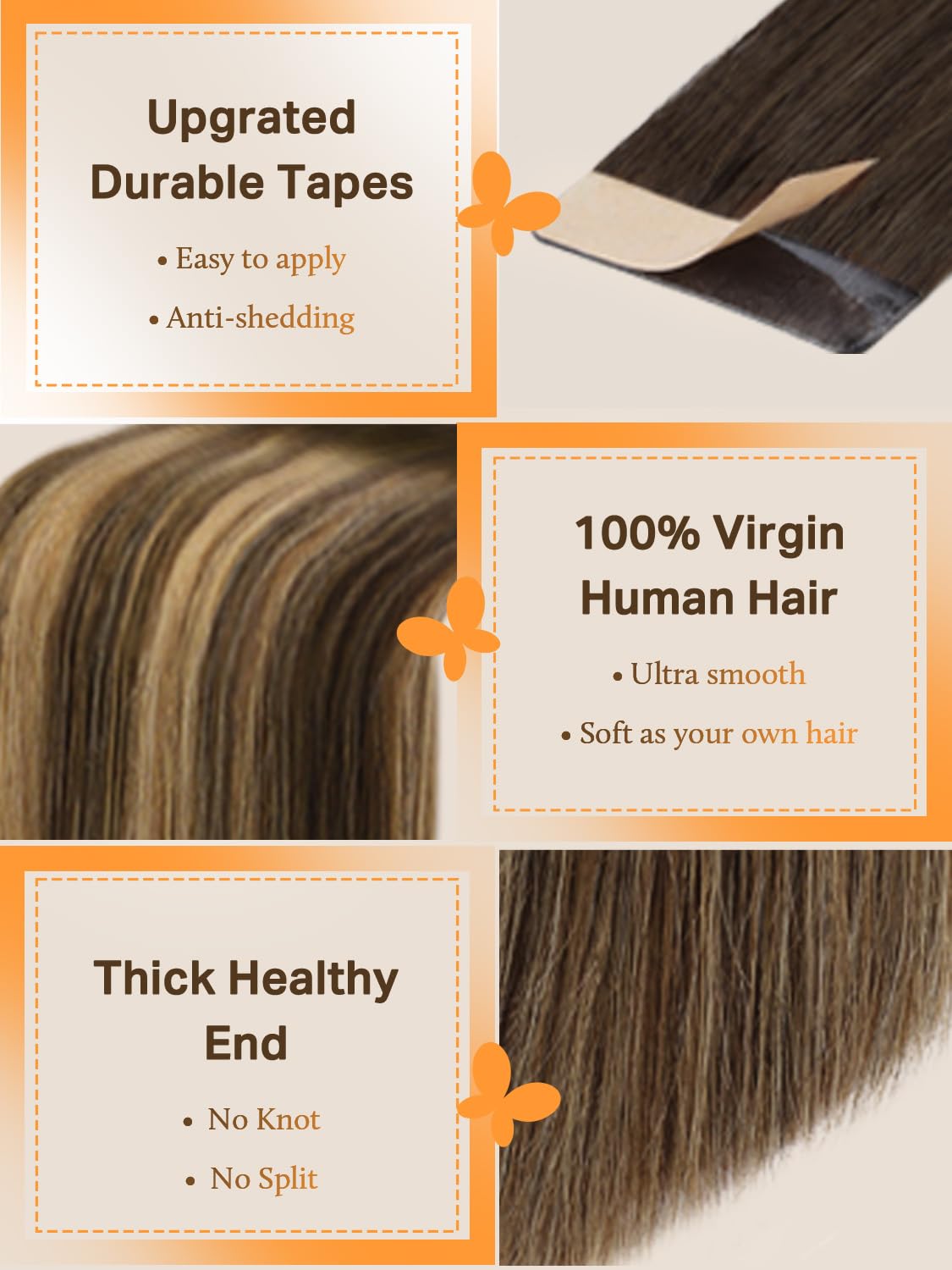 DOORES Tape In Hair Extensions 50g packaging
