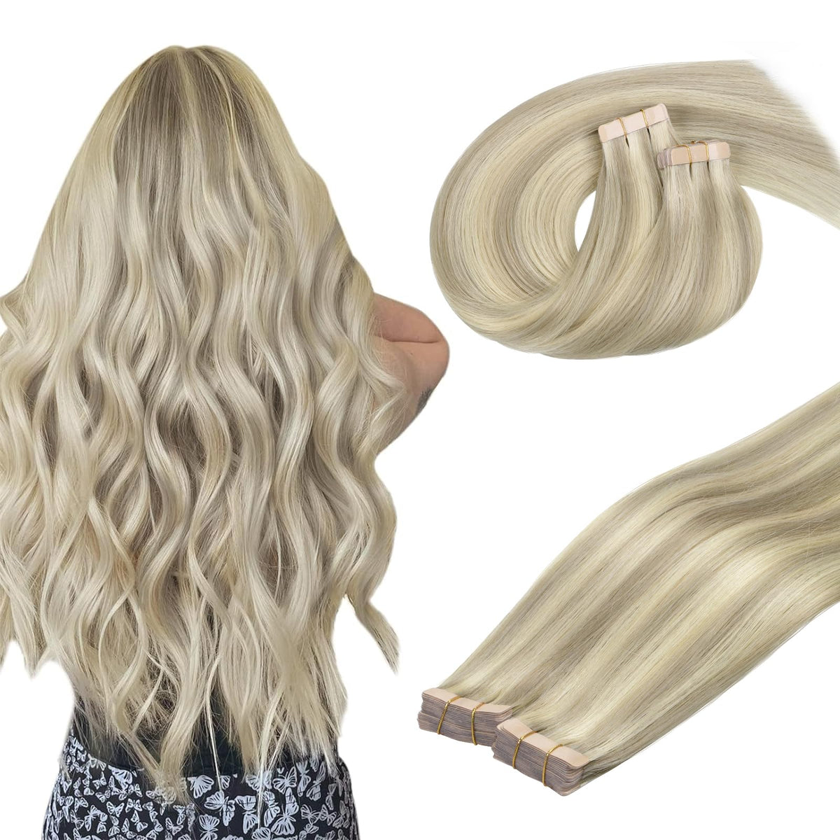 DOORES Tape in Hair Extensions 80g front view