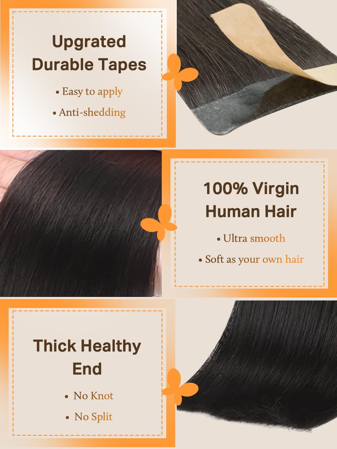 DOORES Tape In Hair Extensions application process