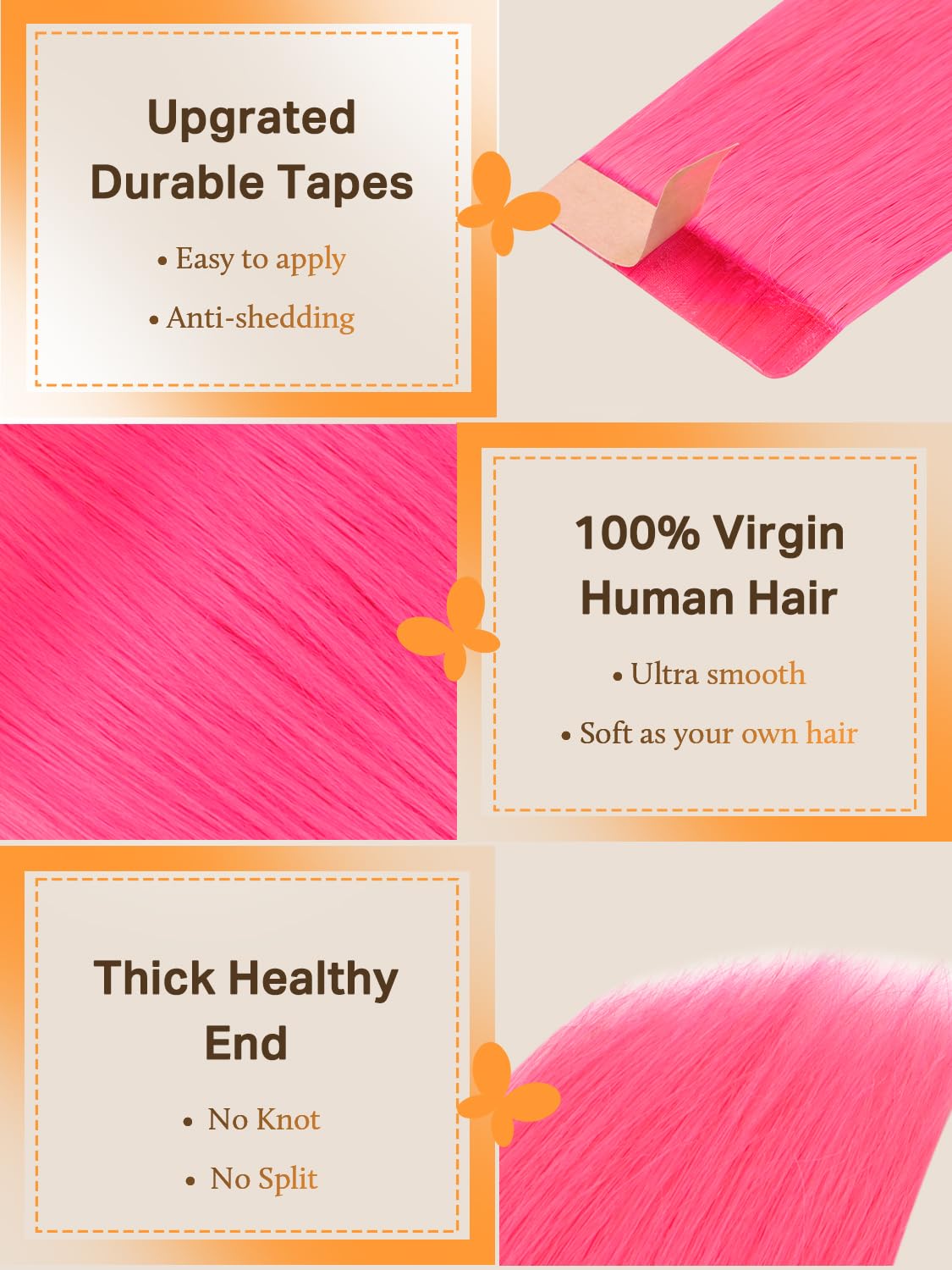 DOORES Tape In Hair Extensions close-up of adhesive
