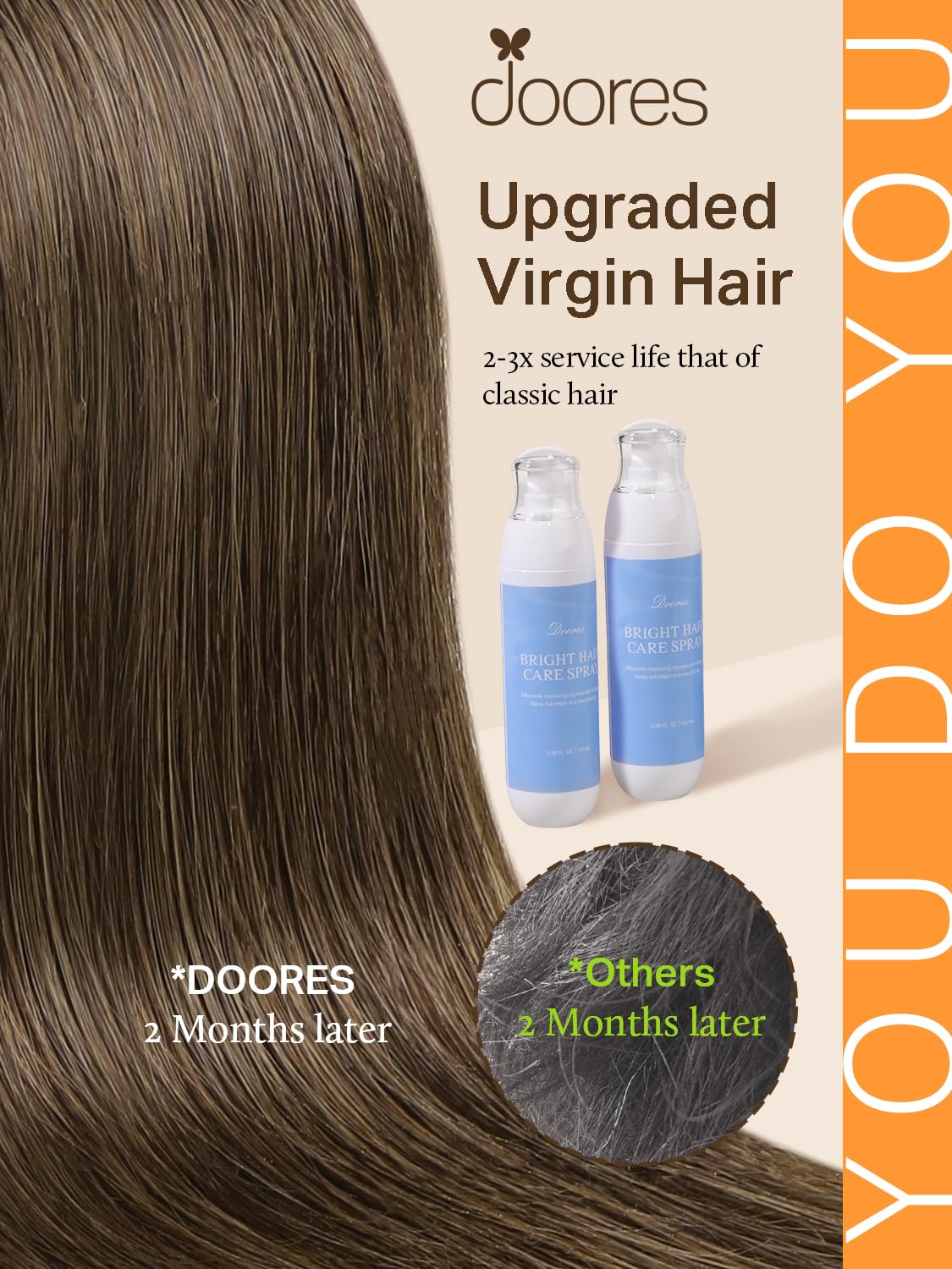 DOORES Tape in Hair Extensions close-up of hair texture