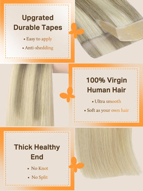 DOORES Tape in Hair Extensions close-up of the tape