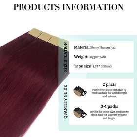 DOORES Tape in Hair Extensions close-up of transparent tape