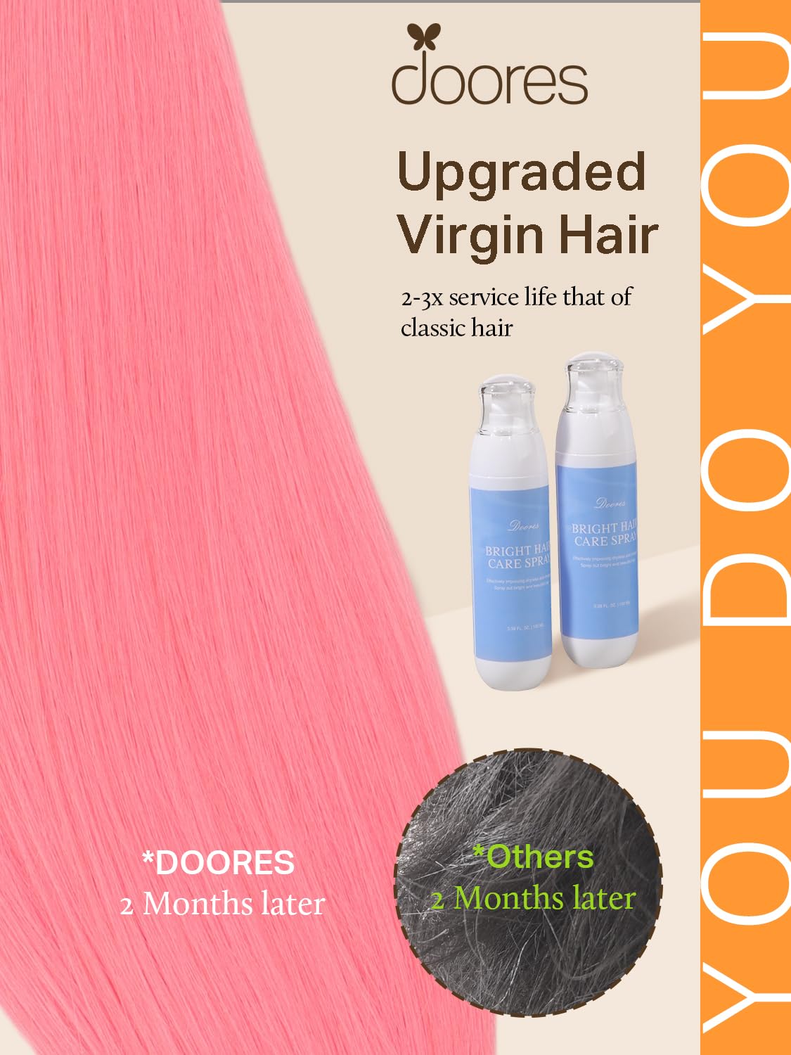 DOORES Tape In Hair Extensions colour options display