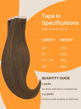 DOORES Tape in Hair Extensions colour options display