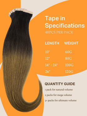 DOORES Tape in Hair Extensions colour options selection