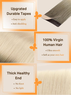 DOORES Tape in Hair Extensions colour range display