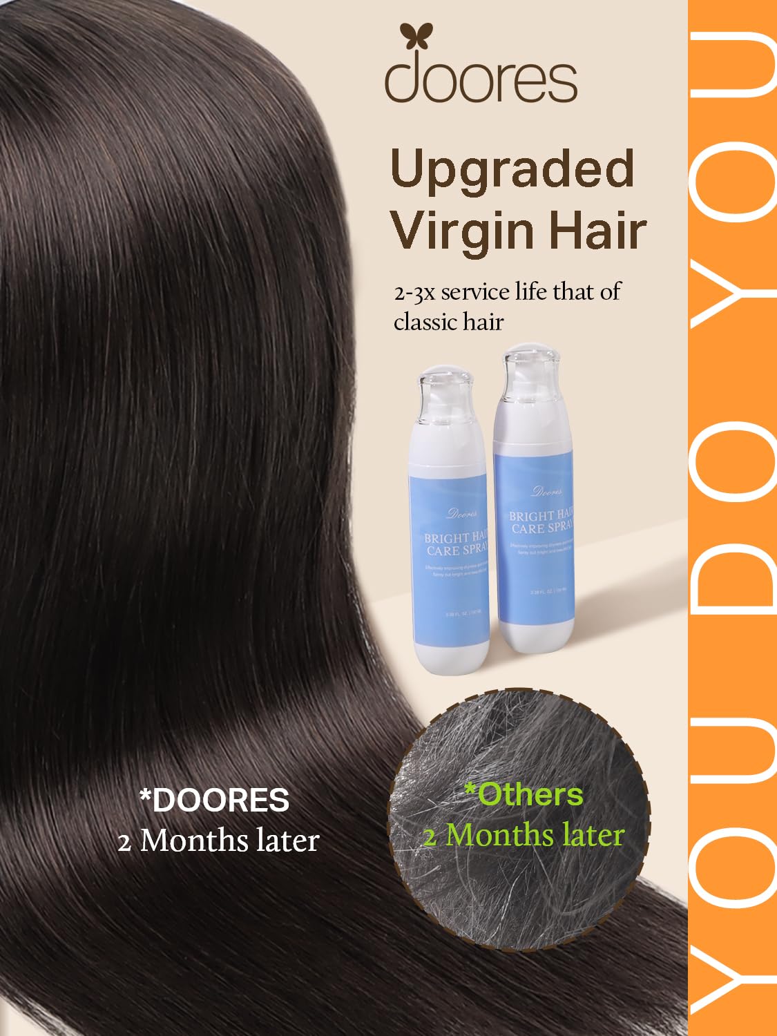 DOORES Tape in Hair Extensions colour selection display