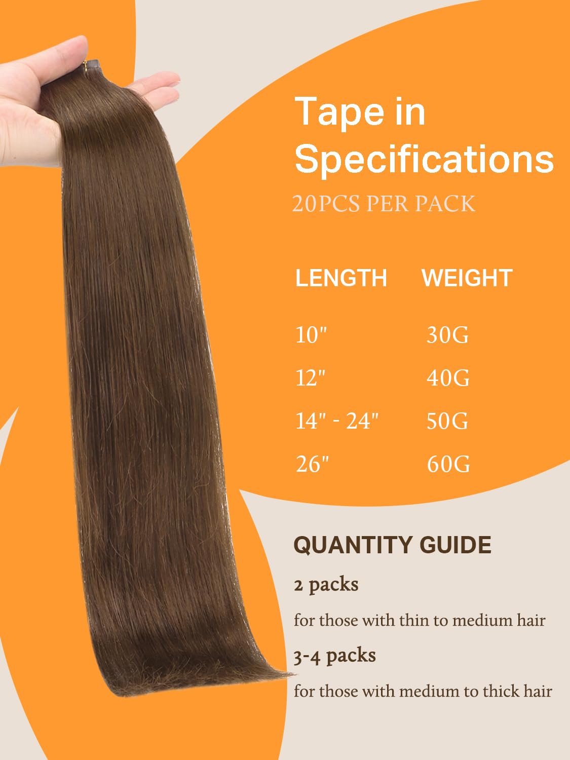 DOORES Tape in Hair Extensions displayed in different colours