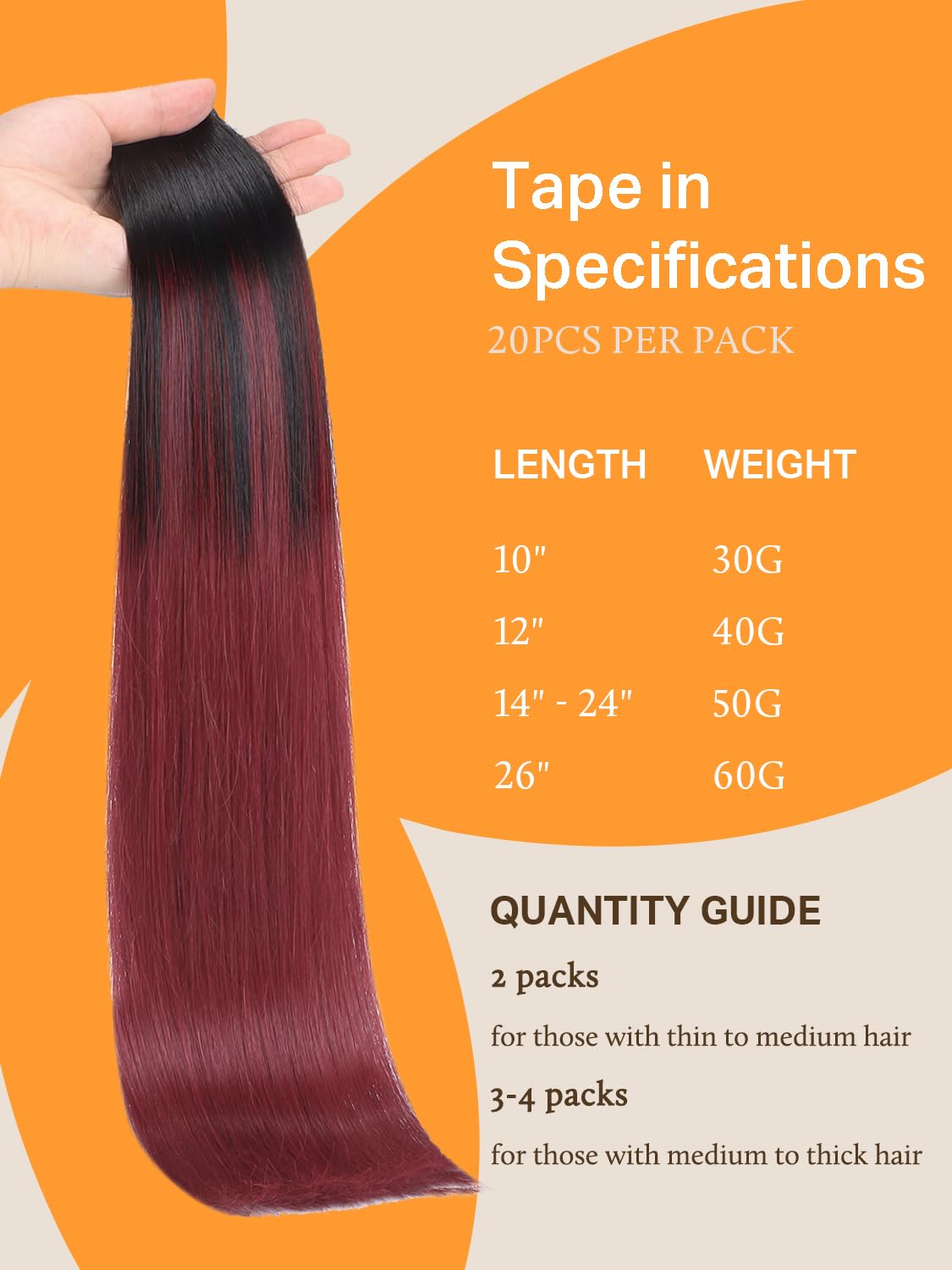 DOORES Tape in Hair Extensions displayed in various colors
