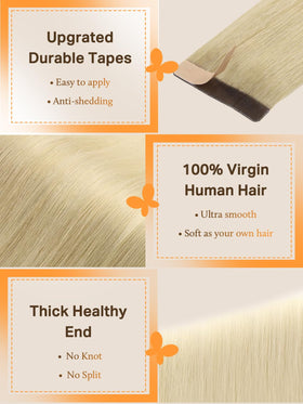 DOORES Tape in Hair Extensions displayed in various popular colours