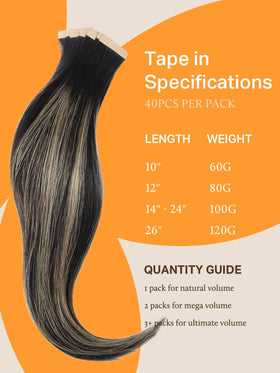 DOORES Tape In Hair Extensions displayed in various shades