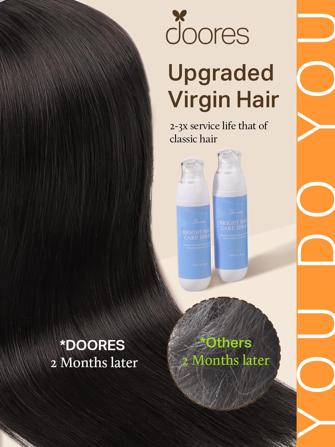 DOORES Tape In Hair Extensions displayed on a flat surface