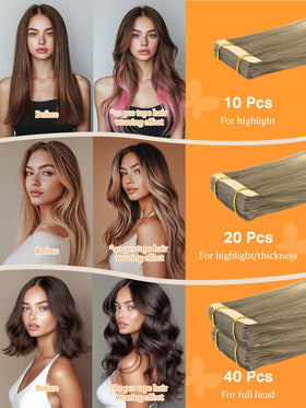 DOORES Tape in Hair Extensions displayed on a model