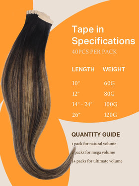 DOORES Tape in Hair Extensions displayed with adhesive tape