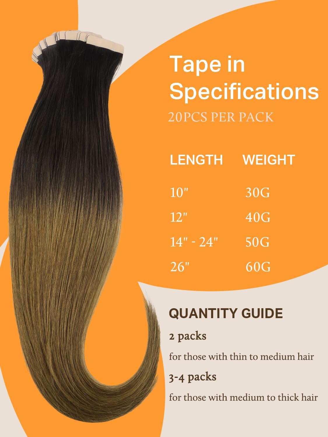DOORES Tape in Hair Extensions displayed with colour options