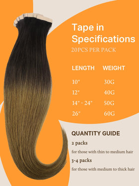 DOORES Tape in Hair Extensions displayed with colour options