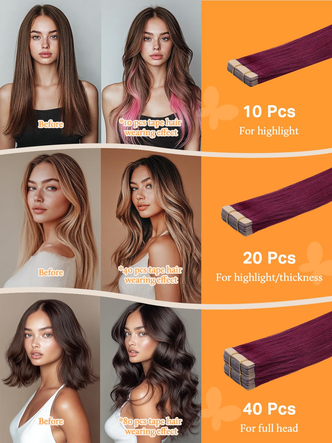 DOORES Tape in Hair Extensions easy installation demonstration
