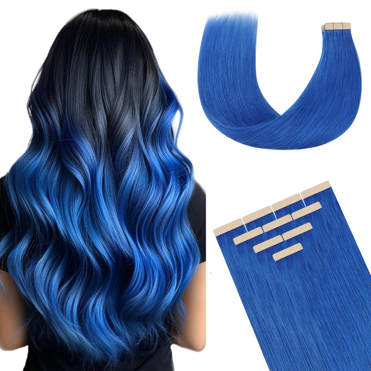 DOORES Tape In Hair Extensions front view, 100g pack
