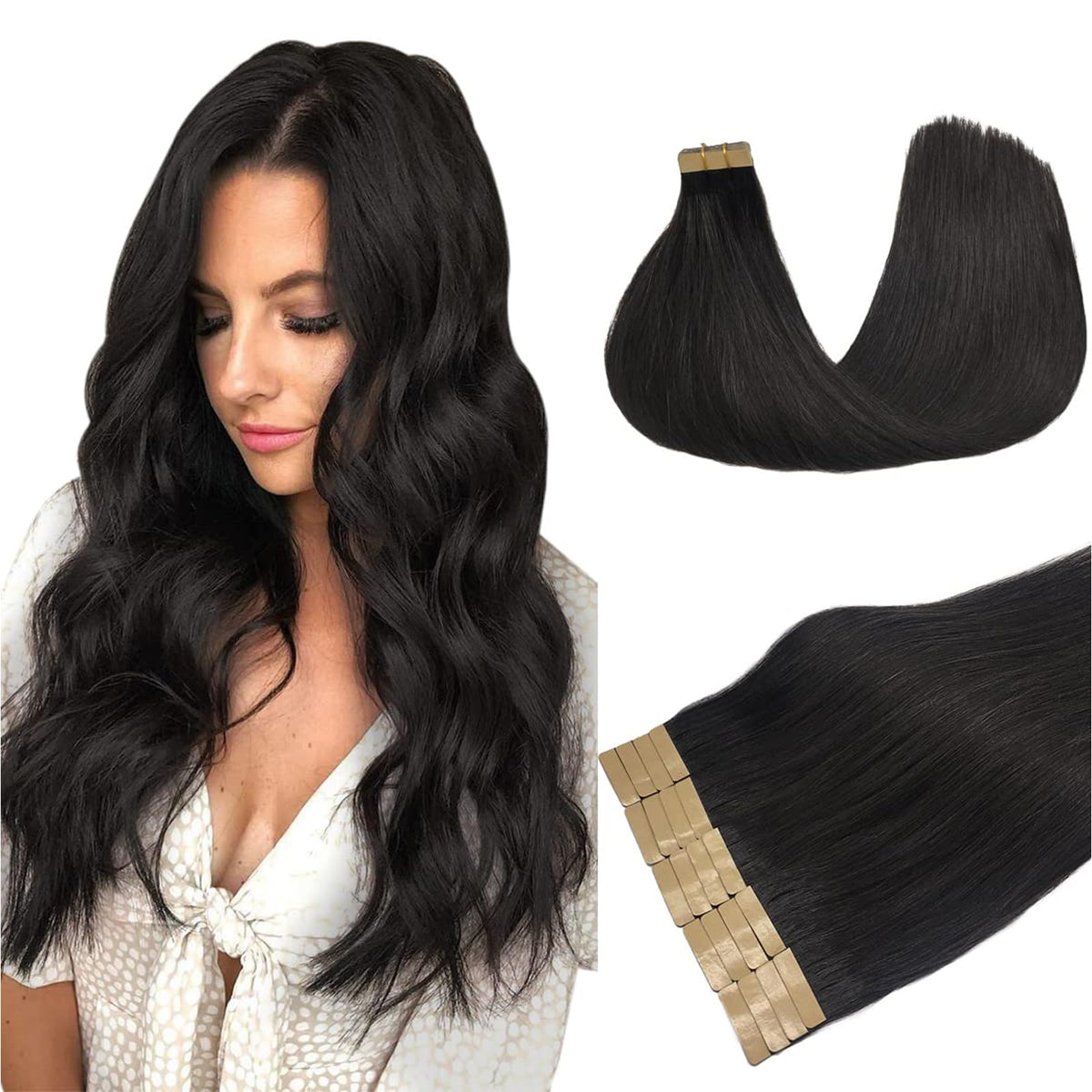 DOORES Tape In Hair Extensions front view in packaging