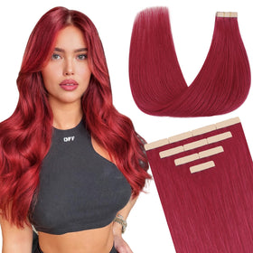 DOORES Tape In Hair Extensions front view showing 10 pieces