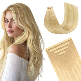 DOORES Tape in Hair Extensions front view with 10 pieces
