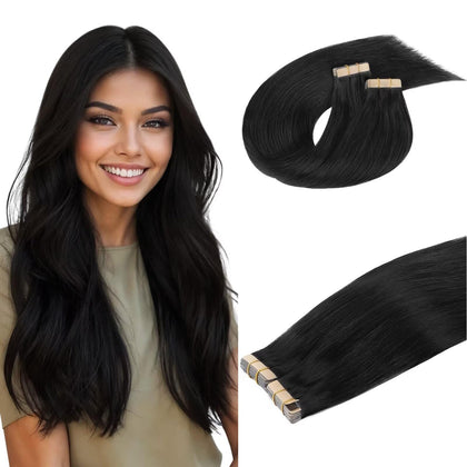 DOORES Tape in Hair Extensions front view with packaging