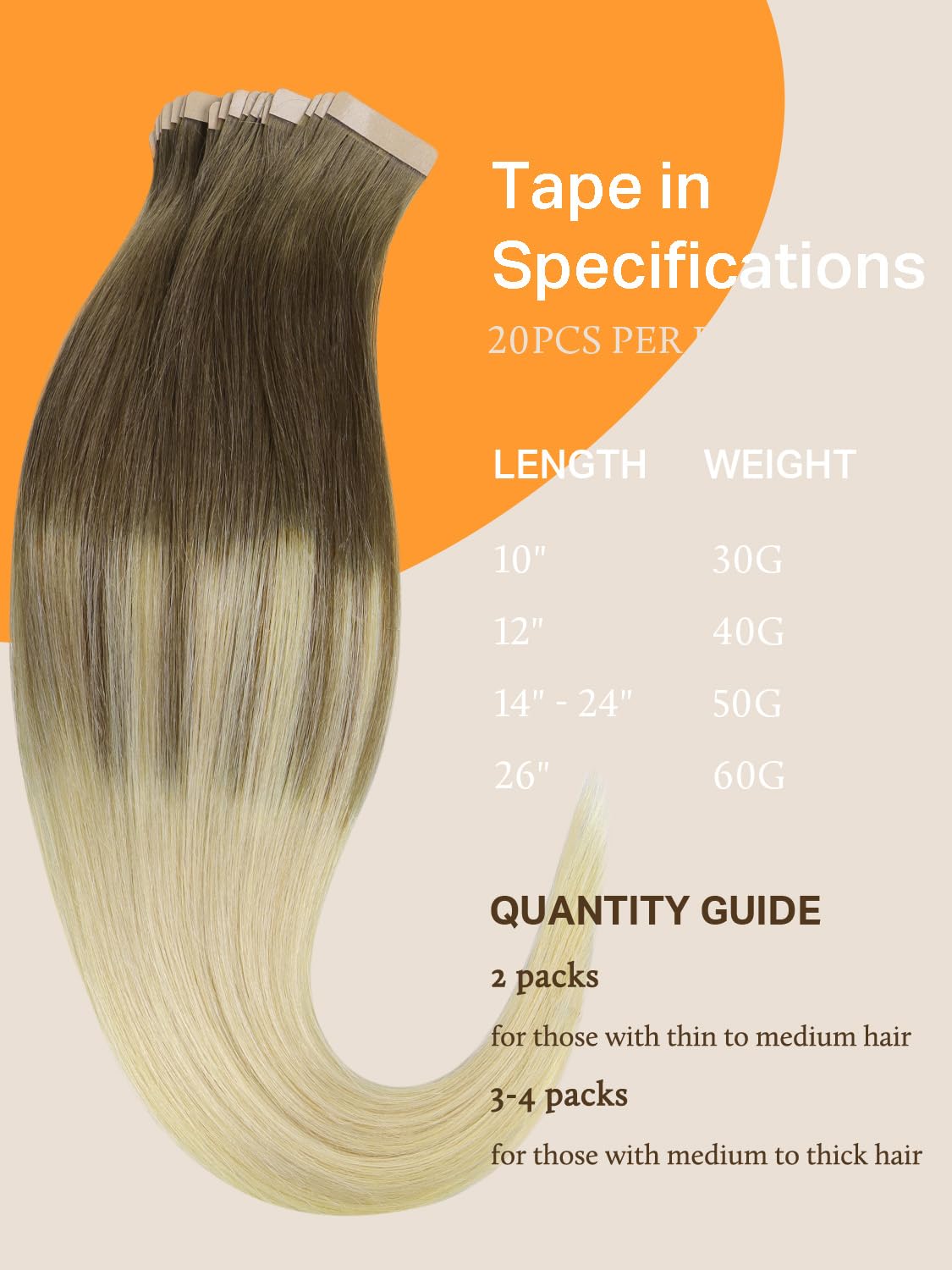 DOORES Tape in Hair Extensions Human Hair displayed in different colours
