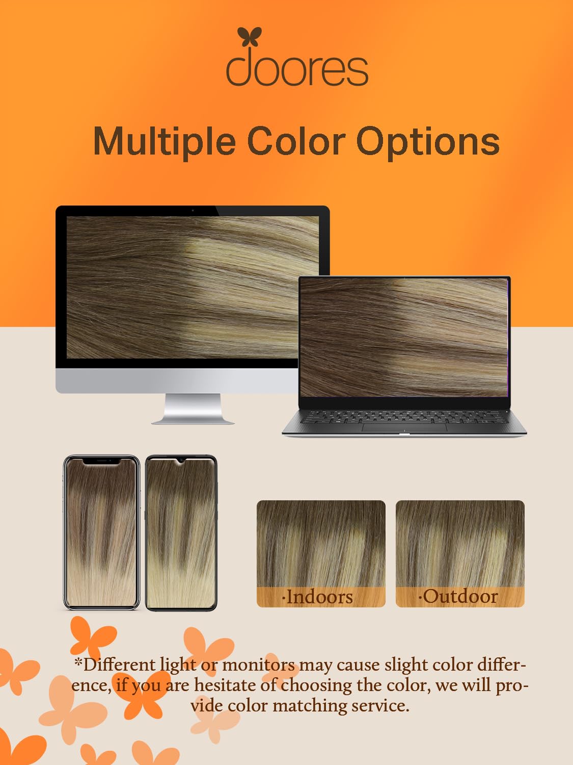 DOORES Tape in Hair Extensions Human Hair packaging details