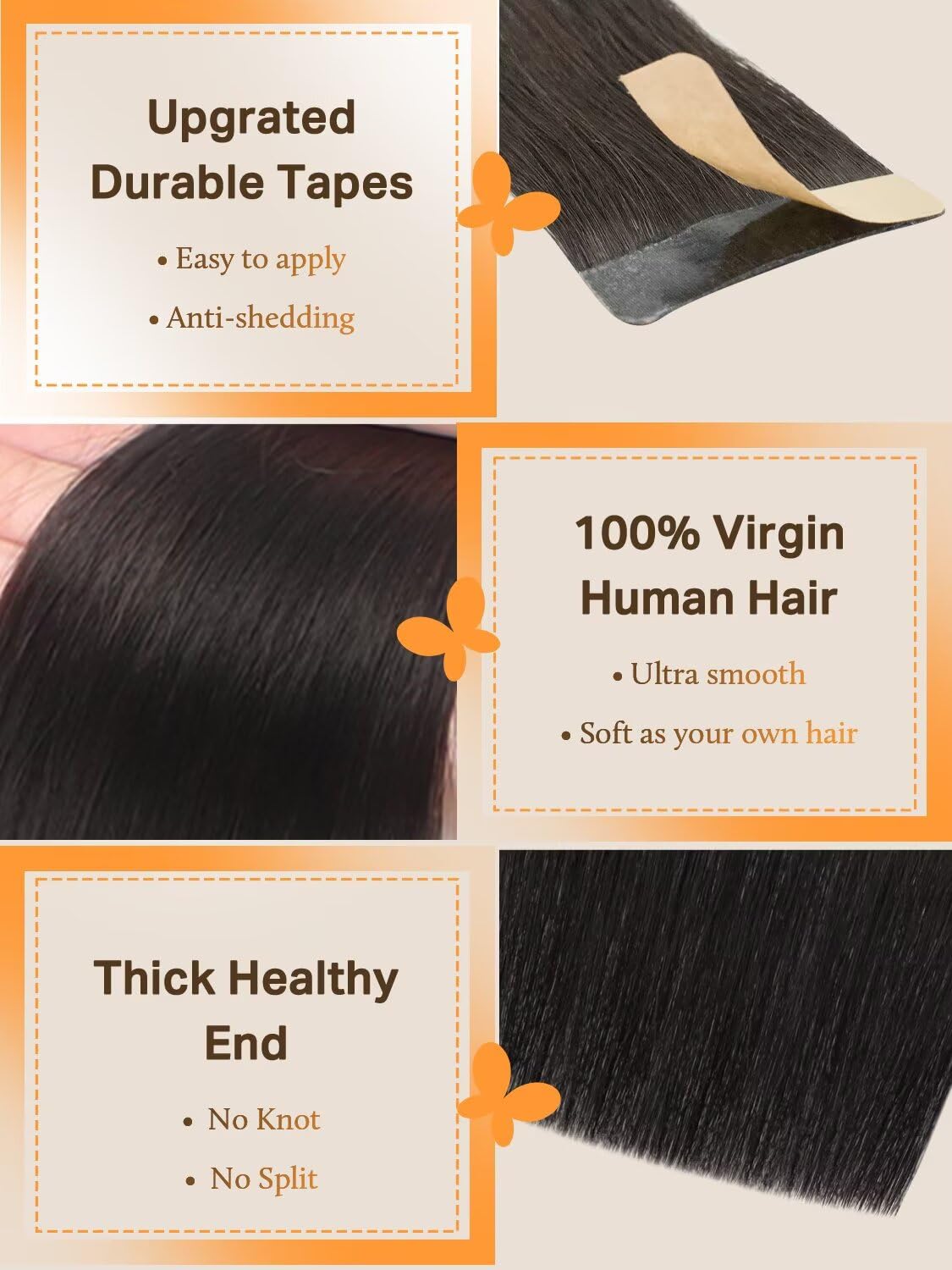 DOORES Tape in Hair Extensions in balayage colour